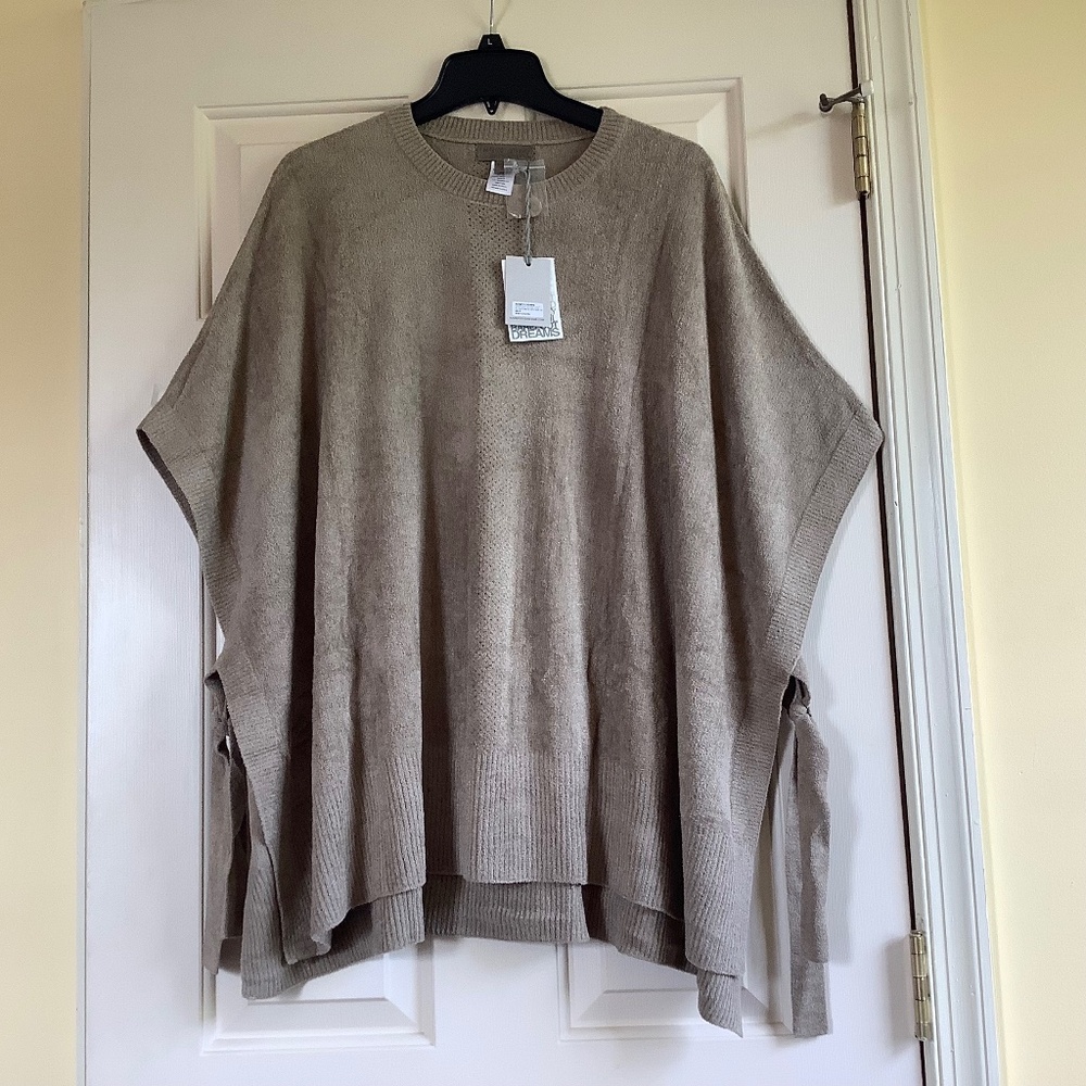 Barefoot Dreams CozyChic Ultra Lite Hi Low Poncho Runs Large Kelp SZ XS